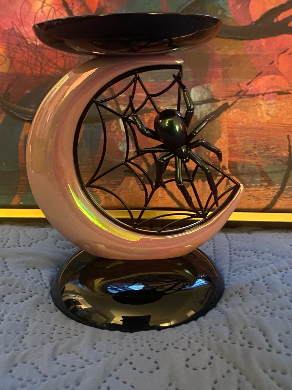 Bath and Bodyworks Crescent Moon Spider candle holder